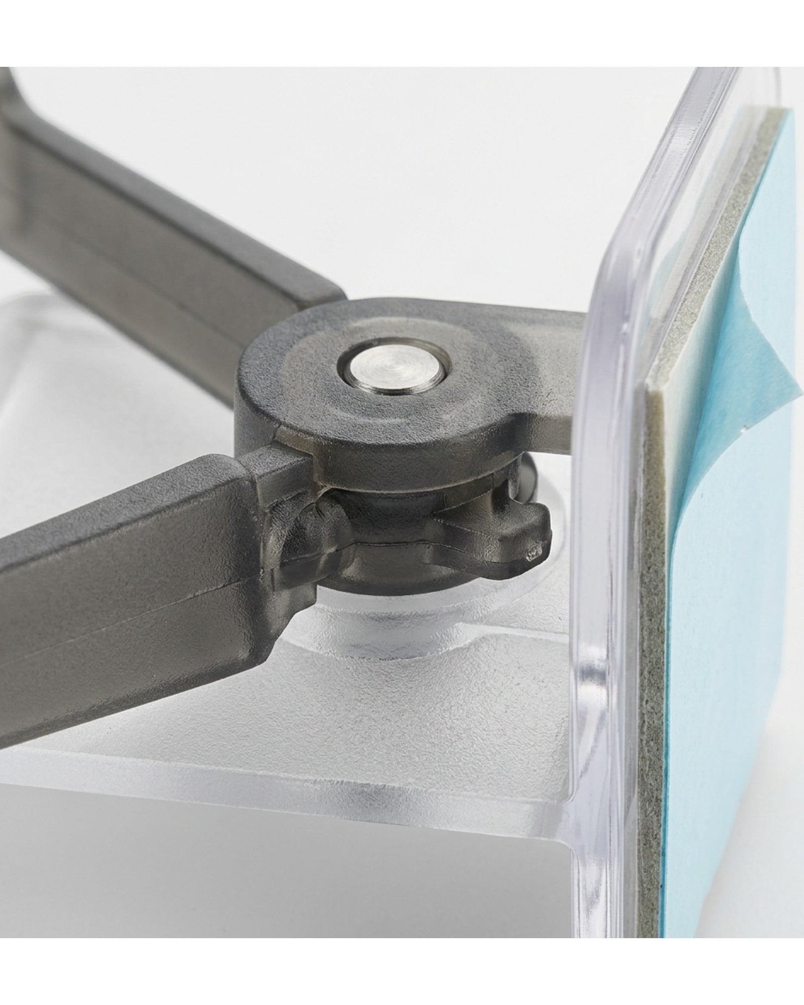 Hjvkn Adhesive Rotating Triple Wall Hook Frosted Clear Smoke - Detail view
