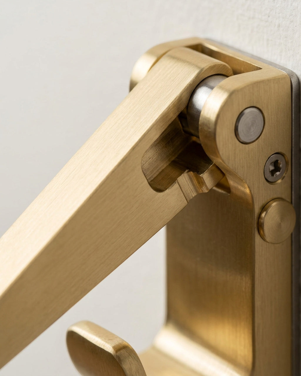 Hjvkn Fold-Flat Double Wall Hook Brushed Brass - Detail view