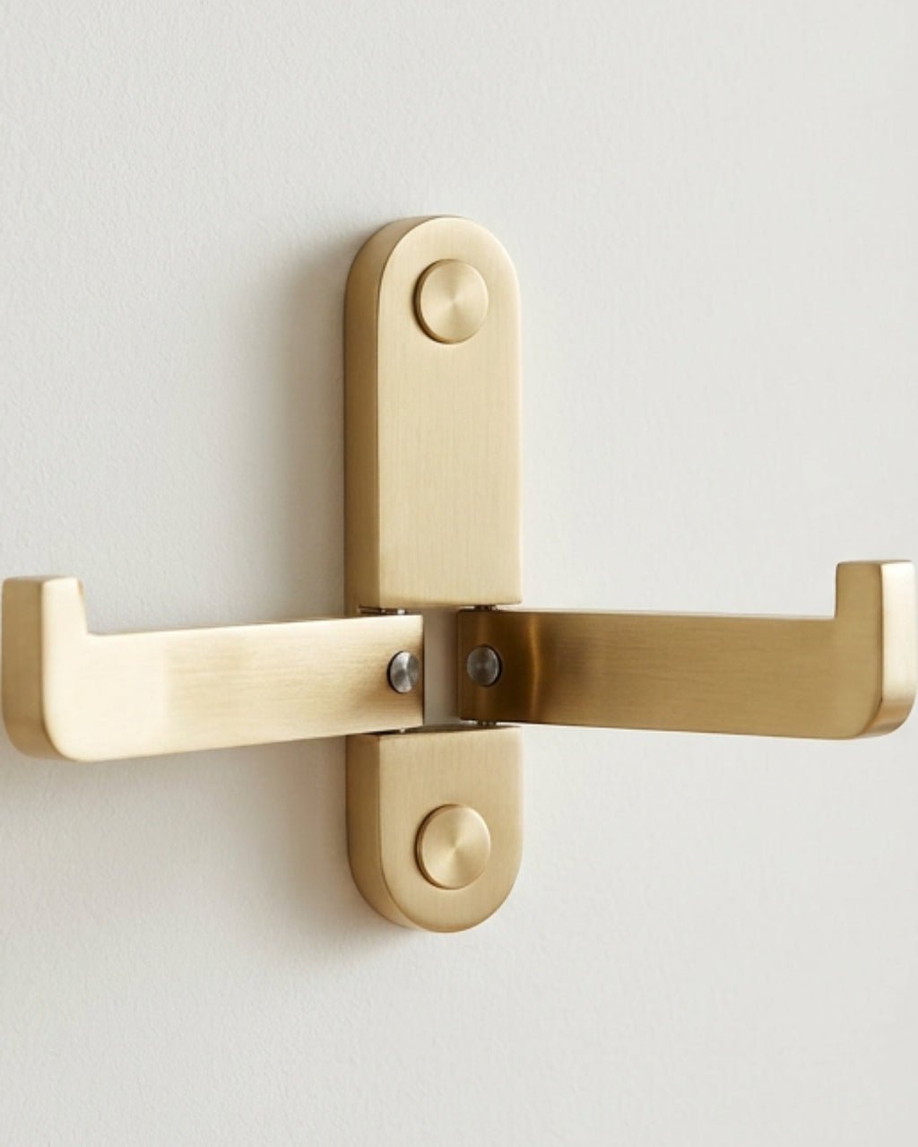 Hjvkn Fold-Flat Double Wall Hook Brushed Brass - Lifestyle view