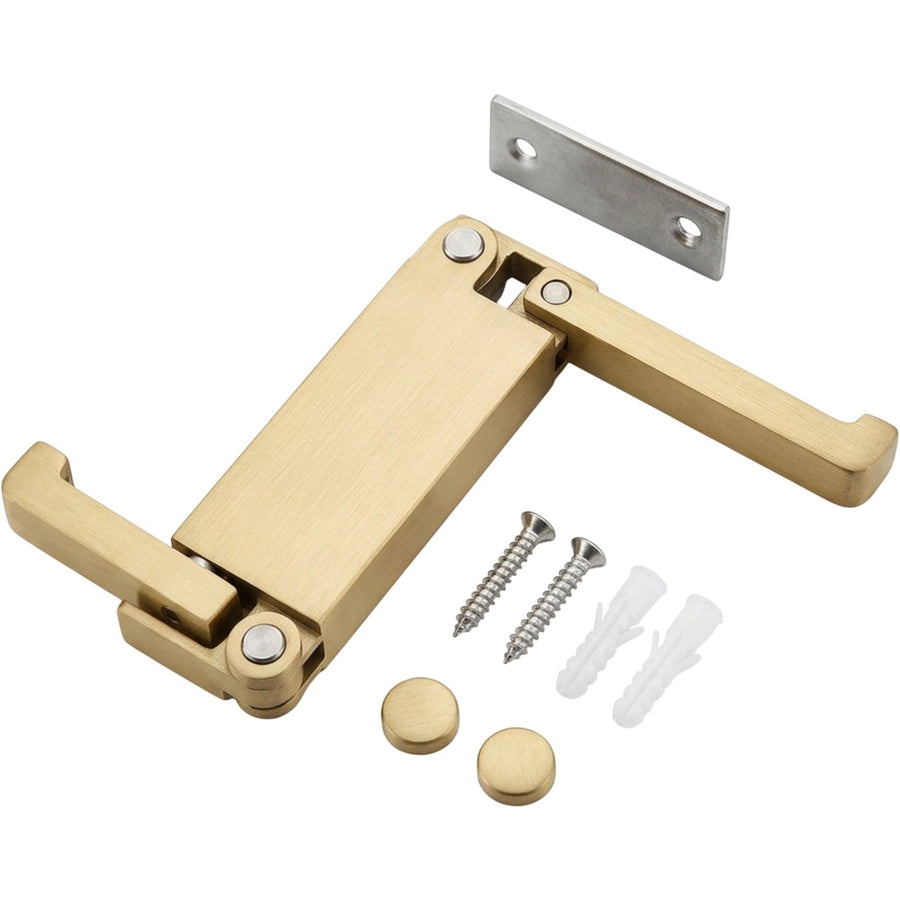 Hjvkn Fold-Flat Double Wall Hook Brushed Brass